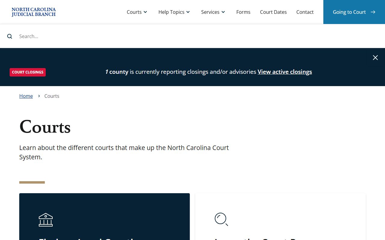 North Carolina court hierarchy serving Buncombe County court records